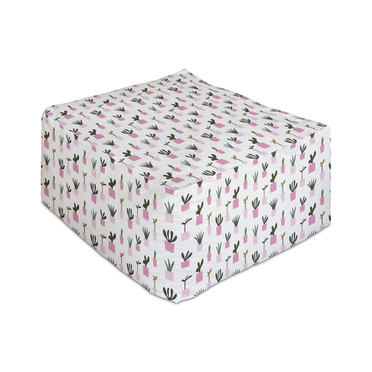 Ambesonne Succulent Cactus Foot Rest Ottoman - 25