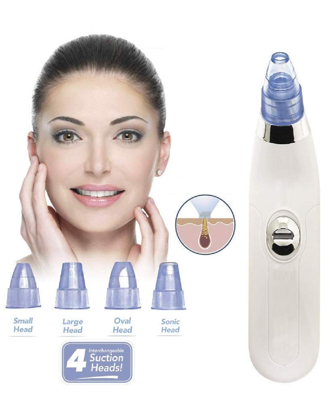 Surat Dream Facial Pore Cleaner & Blackhead Remover Vacuum Machine - White | Deep Cleansing for Acne, Blackheads & Oily Skin | Perfect for Home Spa & Skincare Routine