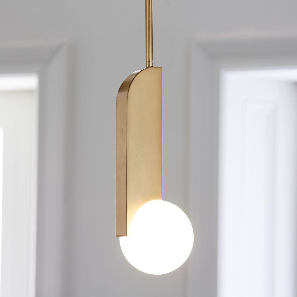 Modern Bower Pendant Light - Adjustable Hanging Lamp with Glass Shade for Kitchen Island, Dining Room & Living Room Decor