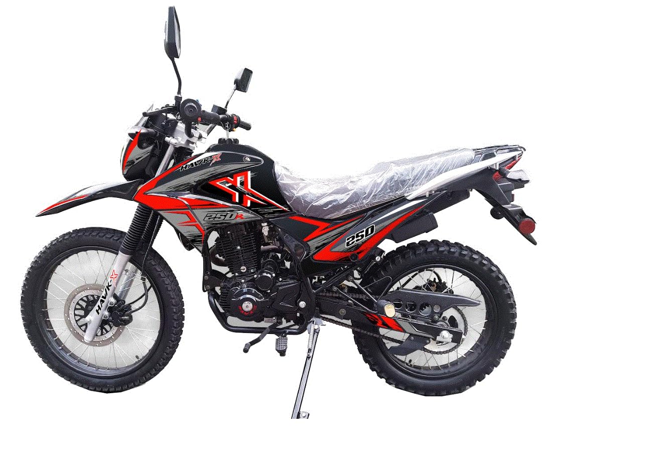 HHH XHawk Enduro 250cc Motorcycle - Dual Sport Dirt Bike for Adults, Street Legal 250cc Off-Road Bike with RPS (Red) - Perfect for Trail Riding, Commuting & Adventure Sports