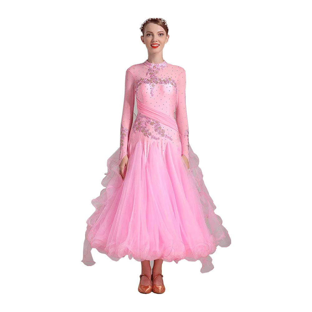 FHxr Performance Suit - Women's Long Sleeve Ballroom Dance Dress for Waltz, Tango & Smooth Competition - Elegant Standard Dancewear for Professional & Social Dancing