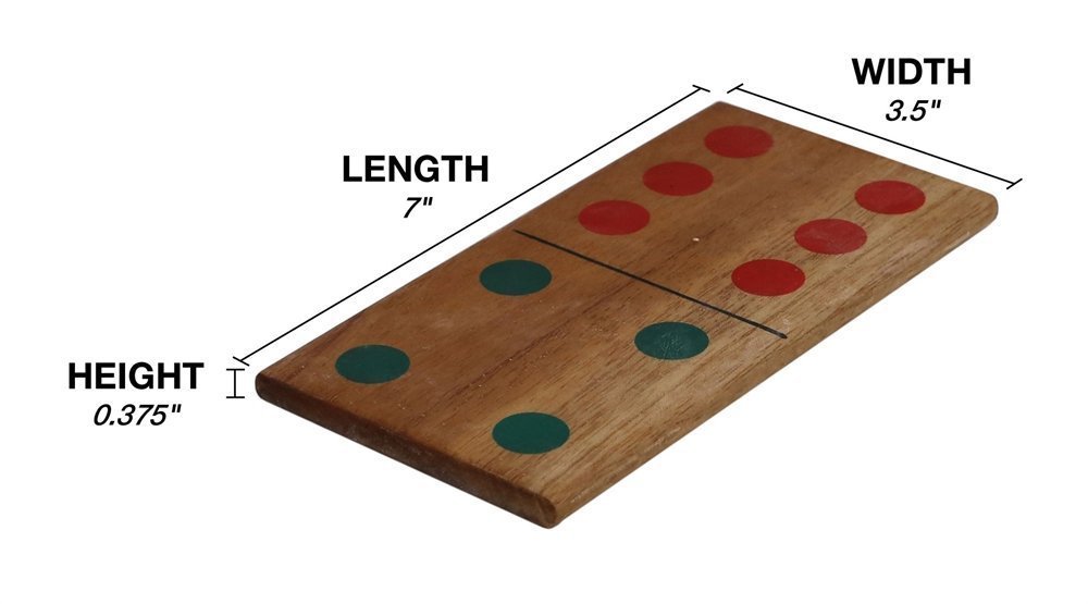 Jumbo Wooden Domino Set in Storage Bag - Giant Dominoes for Family Game Night, Outdoor Play & Classroom Math Activities