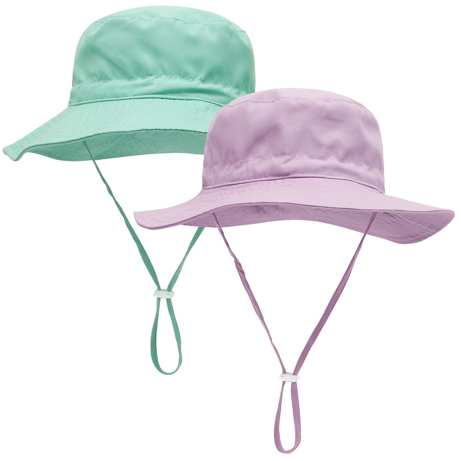 Baby Sun Hat for Boys & Girls - UPF 50+ UV Protection Wide Brim Bucket Hat for Summer, Beach & Outdoor Activities - 1/2 Pack (Newborn to Toddler)