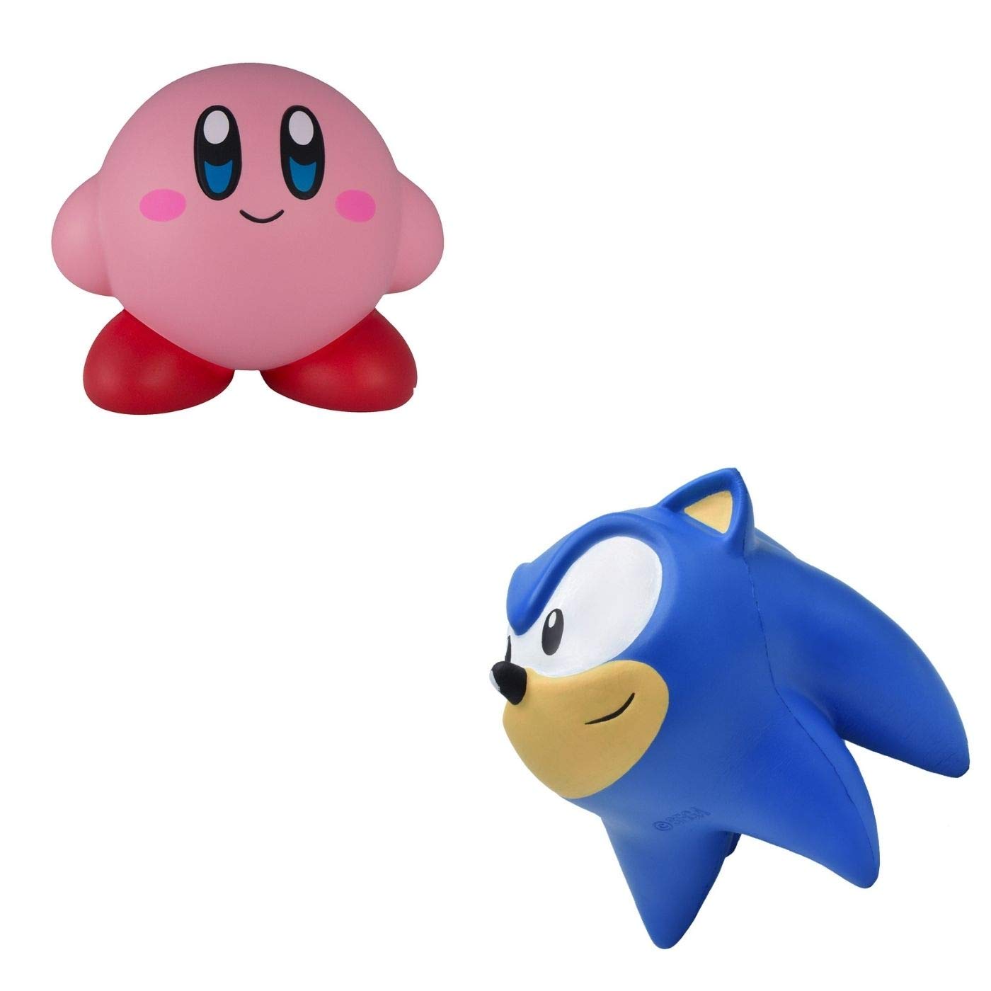Sonic The Hedgehog & Kirby Mega SquishMe Plush Toy Bundle - Super Soft Collectible Stuffed Animals for Kids & Fans - Perfect for Cuddling, Decor, and Gift Giving