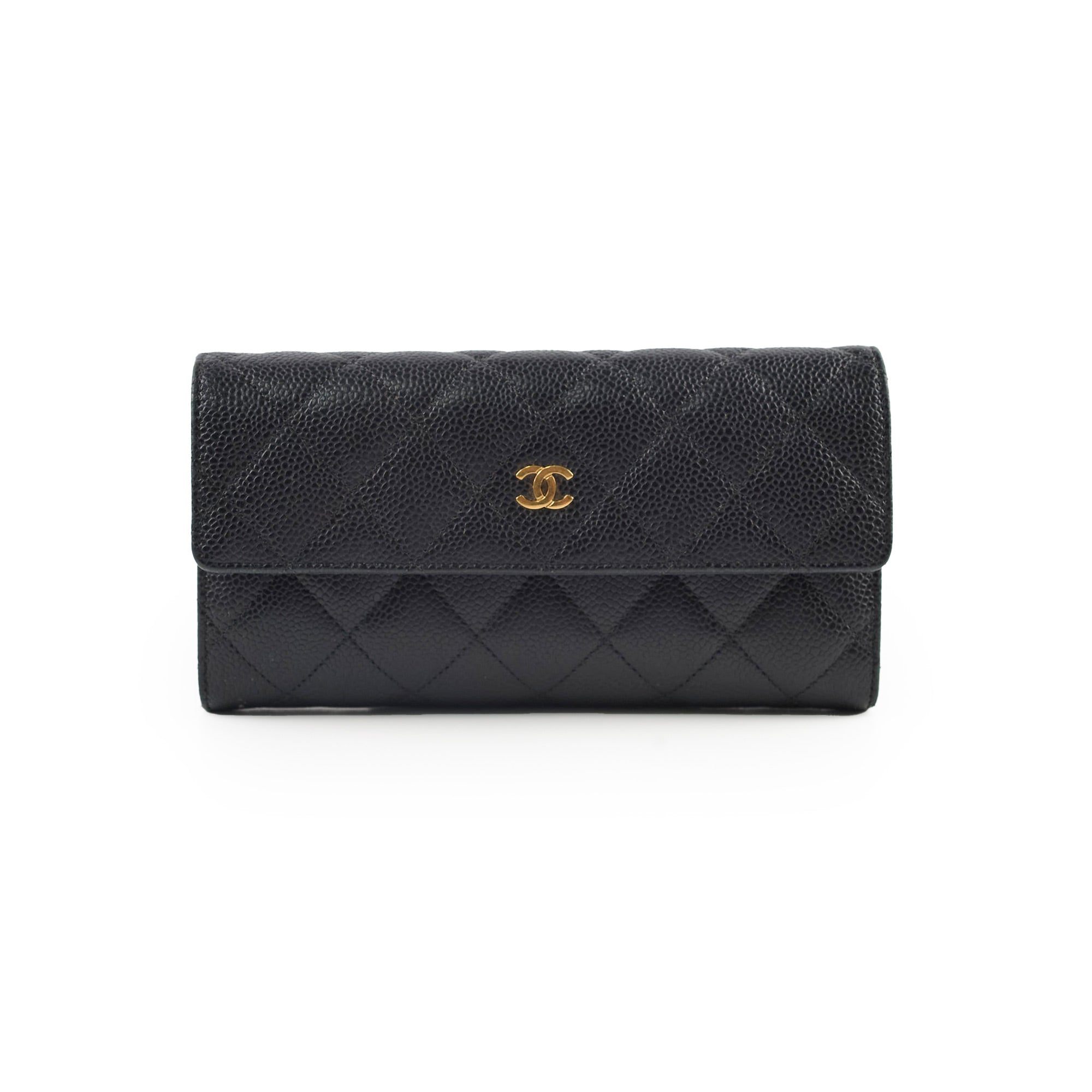Chanel Caviar Leather Long Wallet in Black - Classic Series 20 | Luxury Women's Wallet for Everyday Use & Special Occasions