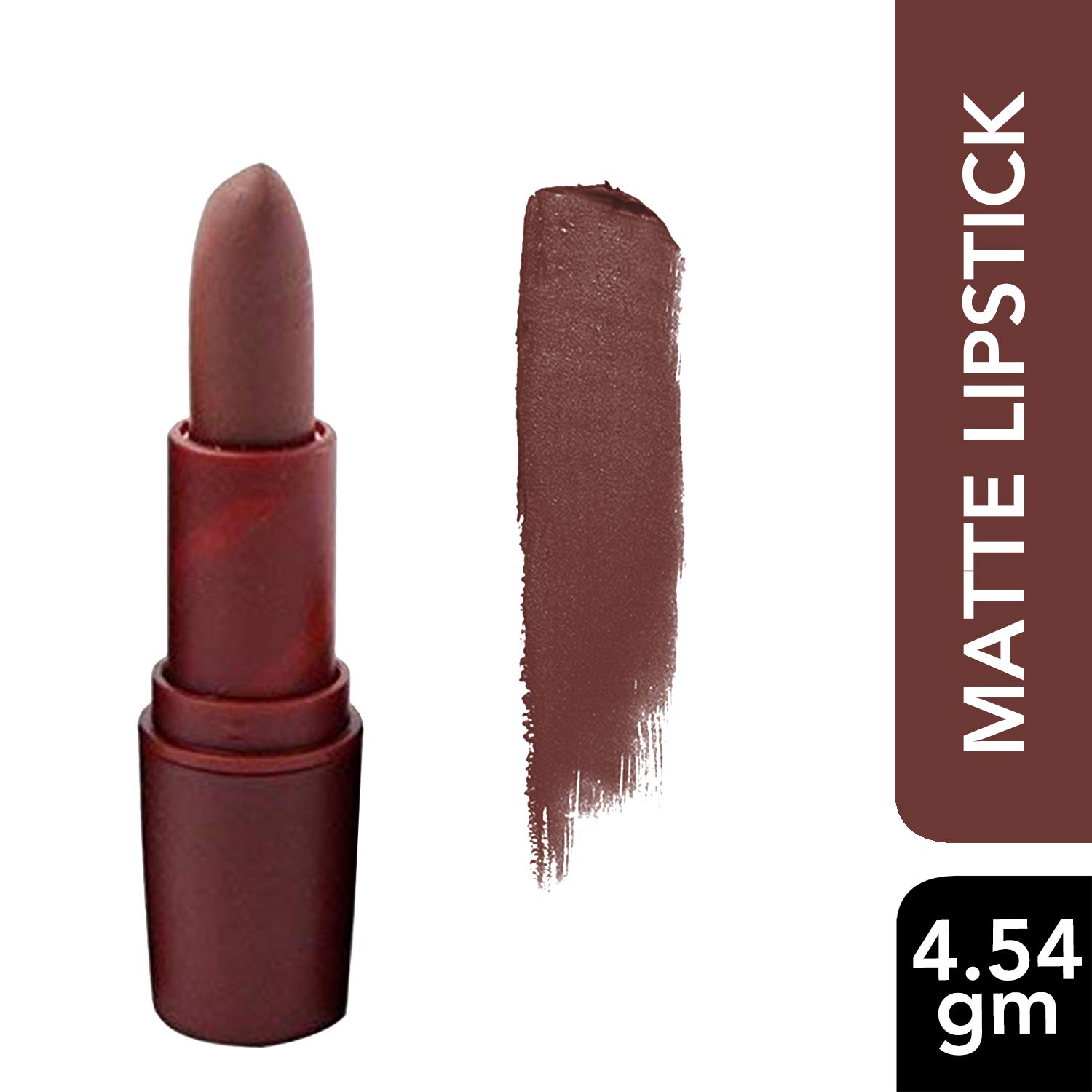 Miss Rose Creme Bullet Lipstick - Shade 37 Angelique (Brown), 3.4g - Long Lasting, Moisturizing Matte Lipstick for Everyday Wear & Special Occasions