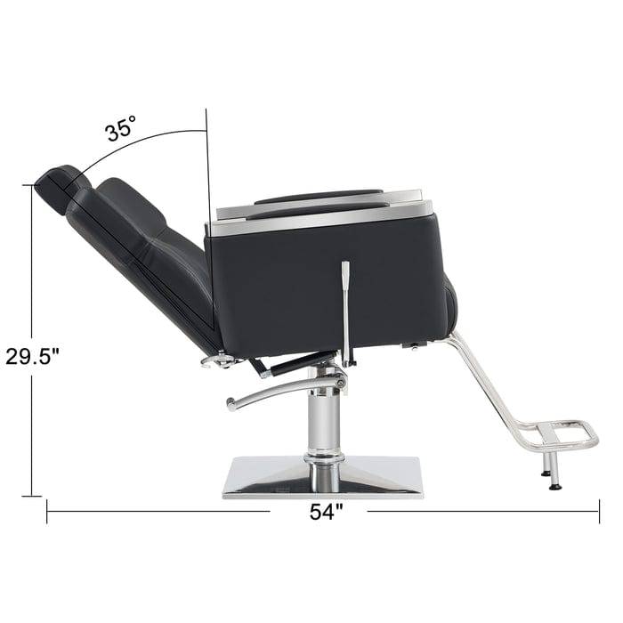 Professional Lilian All-Purpose Barber Chair for Hair Salons & Home Use - Heavy Duty Hydraulic Styling Chair with Adjustable Height & Swivel Base