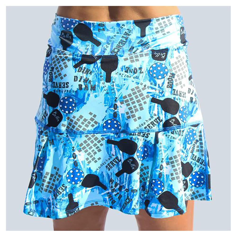**Women's Pickleball Skort with Attached Shorts - Graffiti Print 2 Drop Pleat Tennis Skirt for Active Sports & Casual Wear**