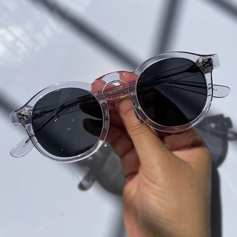 Black Unisex Acetate Round Polarized Sunglasses 14143 - UV Protection for Outdoor Sports & Driving