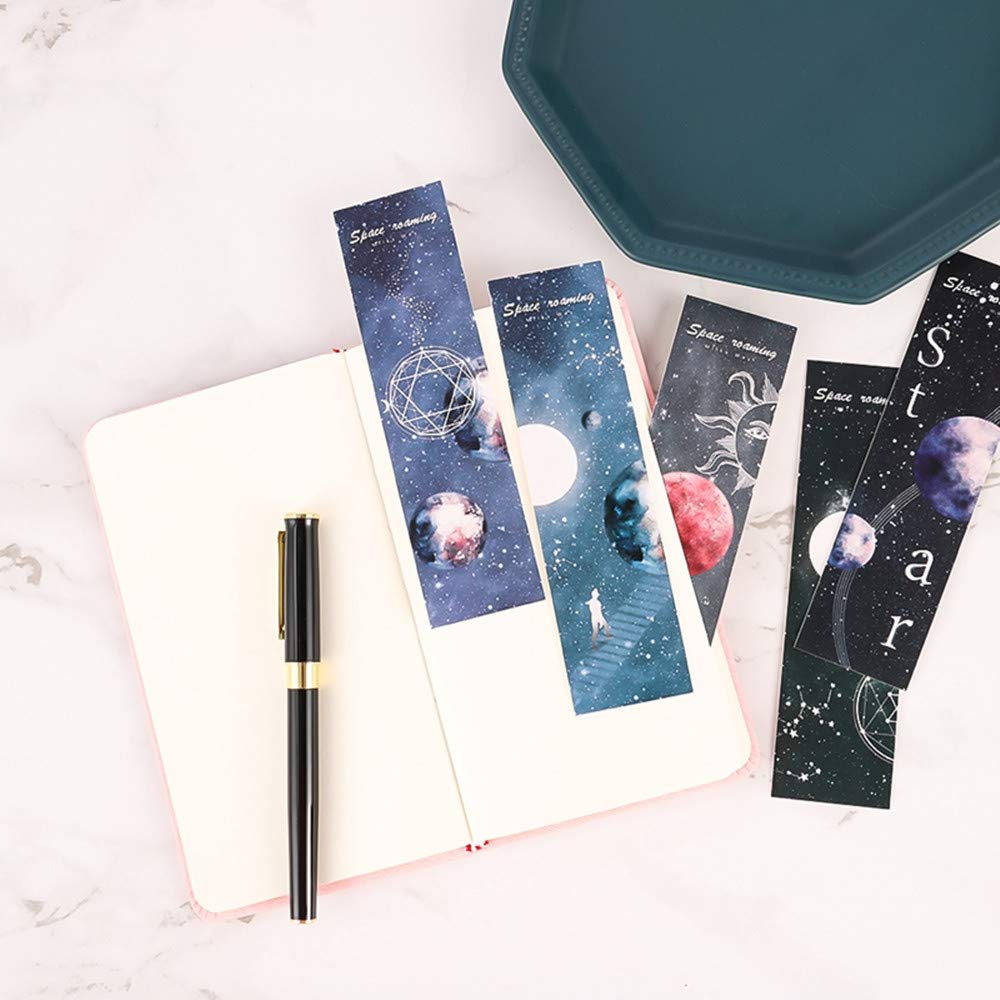 Space & Feather Bookmarks for Women Men - 30pcs Office School Supplies for Reading Gifts