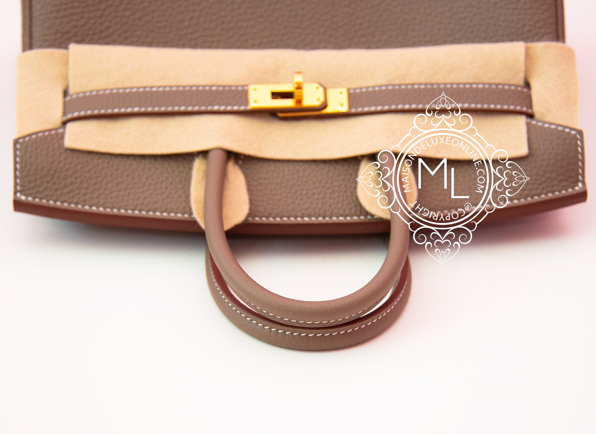 Authentic Hermes Birkin 25 Handbag in Etoupe Togo Leather with Gold Hardware - Luxury Designer Bag for Women, Perfect for Work, Travel & Special Occasions