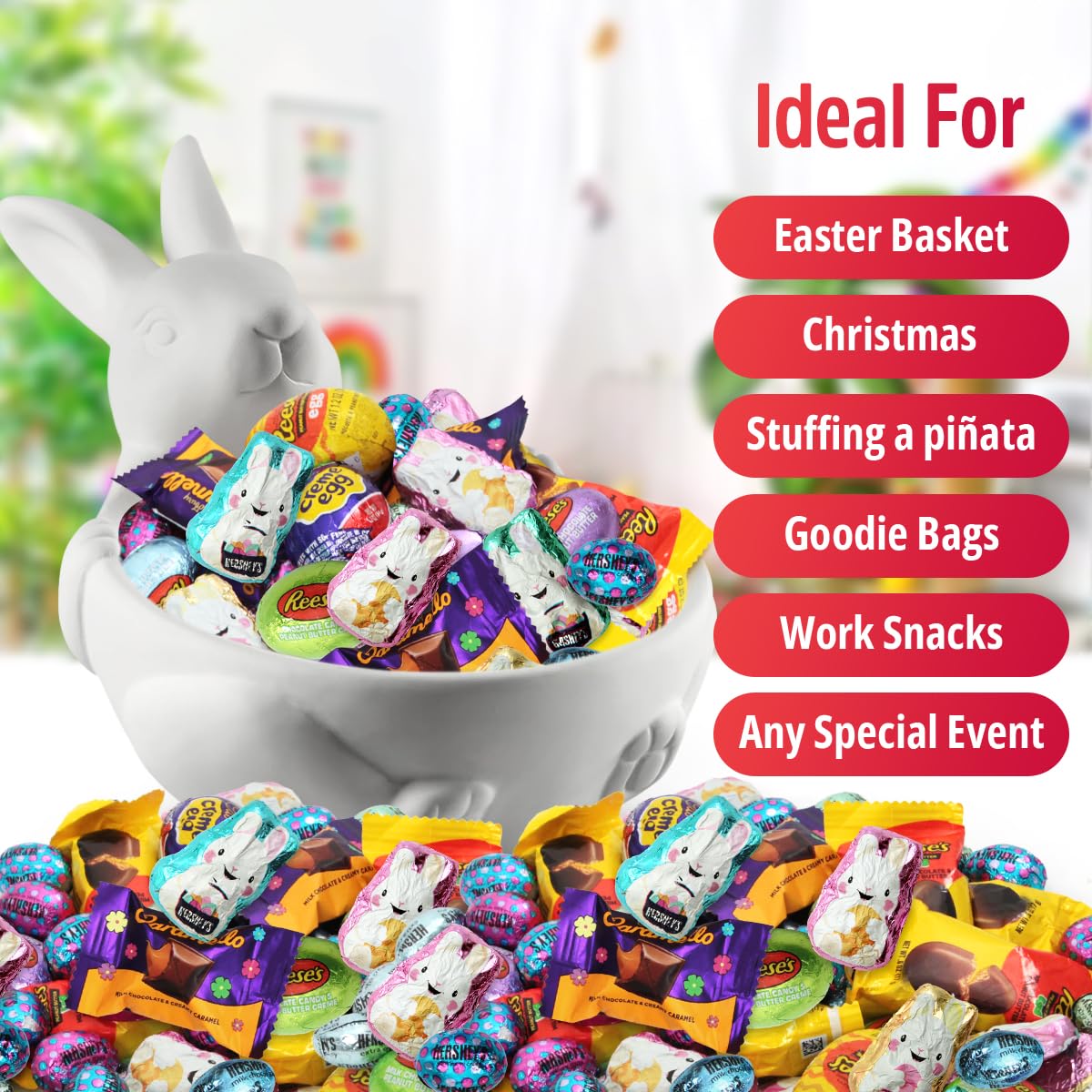 5lb Easter Chocolate Variety Pack - Bulk Individually Wrapped Pastel Candy for Egg Hunts, Basket Stuffers & Easter Celebrations | Perfect for Party Favors, Classroom Treats & Holiday Gifting