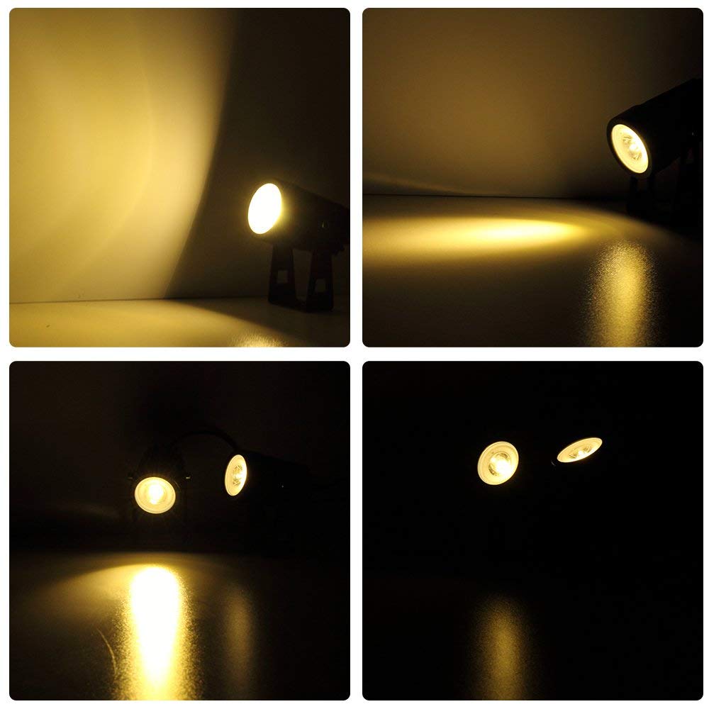 T-SUN 2W Solar Spotlights Outdoor - Waterproof Dual Head LED Landscape Lights for Garden, Yard, Pathway - Auto On/Off Solar Powered Wall Lights (Warm White) | Perfect for Patio, Driveway, Deck & Backyard Lighting