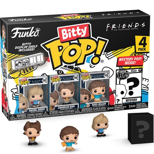 Bitty Pop! Friends (4 Pack) Random Assortment - Cute Mini Collectible Figures for Kids, Party Favors, and Gift Bags | Perfect for Birthday Parties, Classroom Rewards & Toy Collections