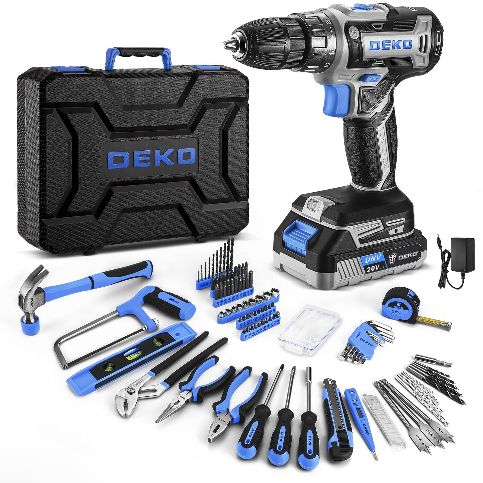 20V Cordless Power Drill Tool Kit Set with Battery - Electric Drill Driver for Home Repair, DIY Projects & Handyman Tools | Includes Durable Toolbox & Case for Easy Storage & Portability