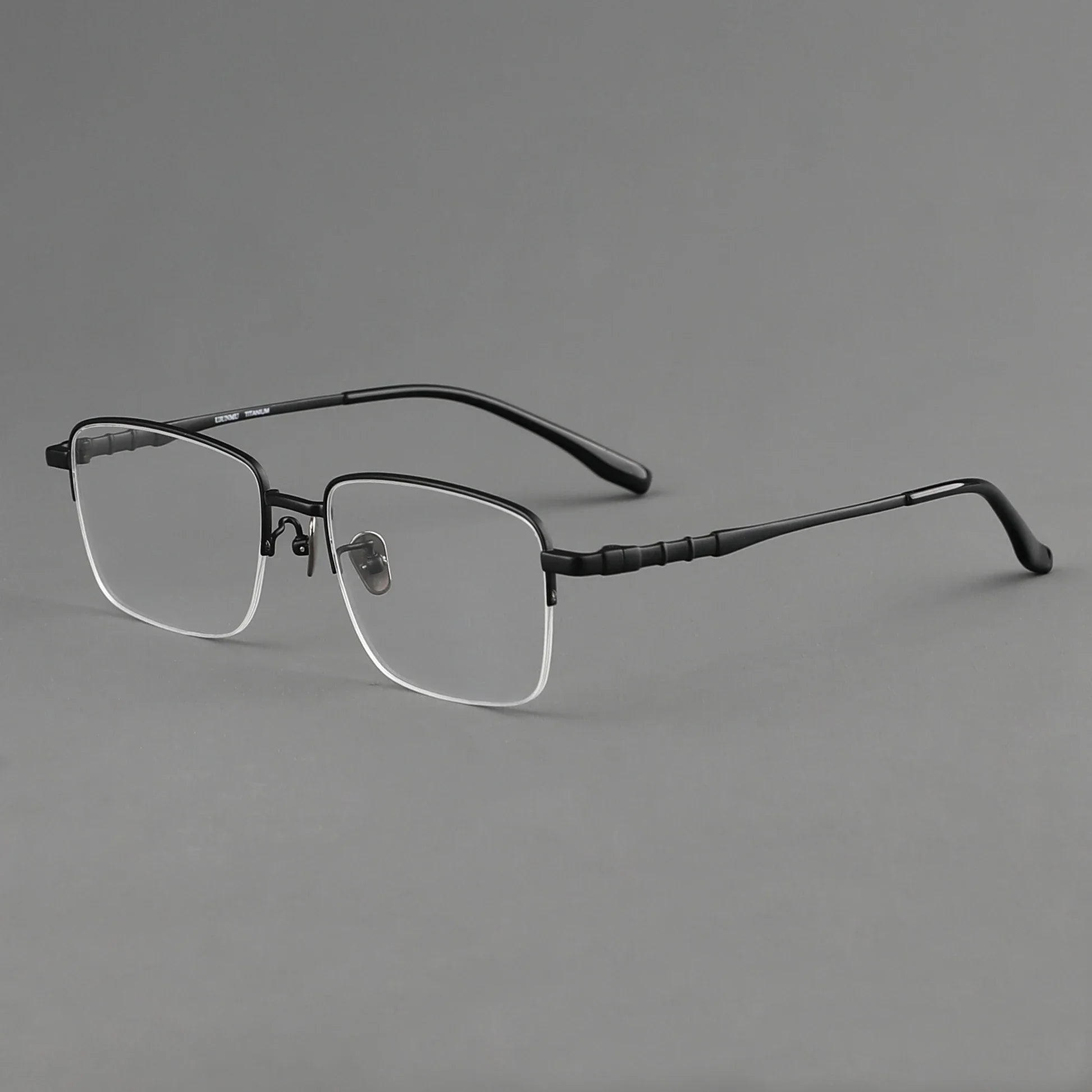 Aror Men's Semi-Rimless Square Titanium Eyeglasses Frame 10189 - Lightweight & Durable for Work, Reading & Everyday Use