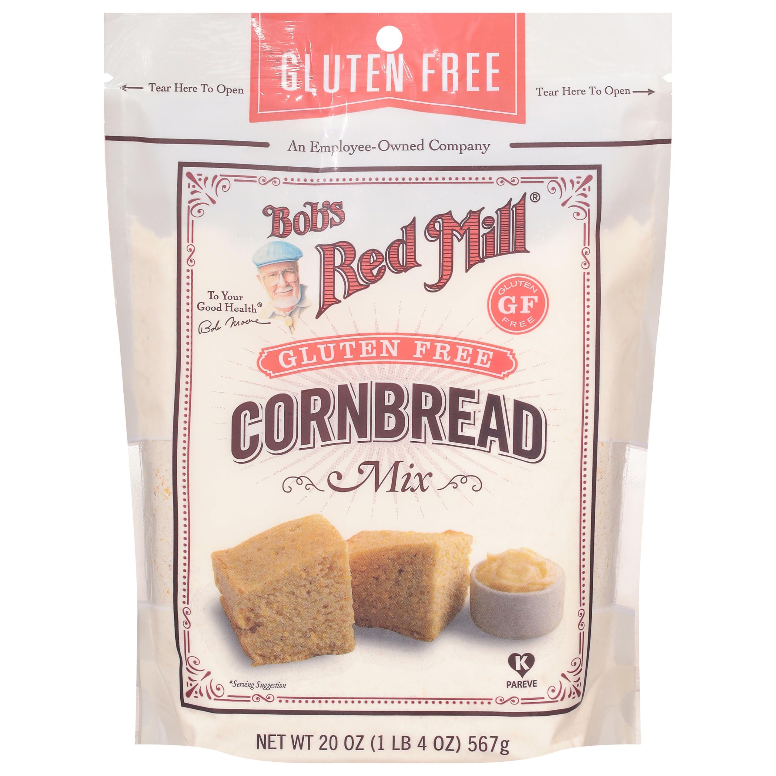 Bob's Red Mill Gluten Free Cornbread Mix, 20 oz - Non-GMO, Kosher Certified | Perfect for Thanksgiving, Holiday Baking & Family Gatherings
