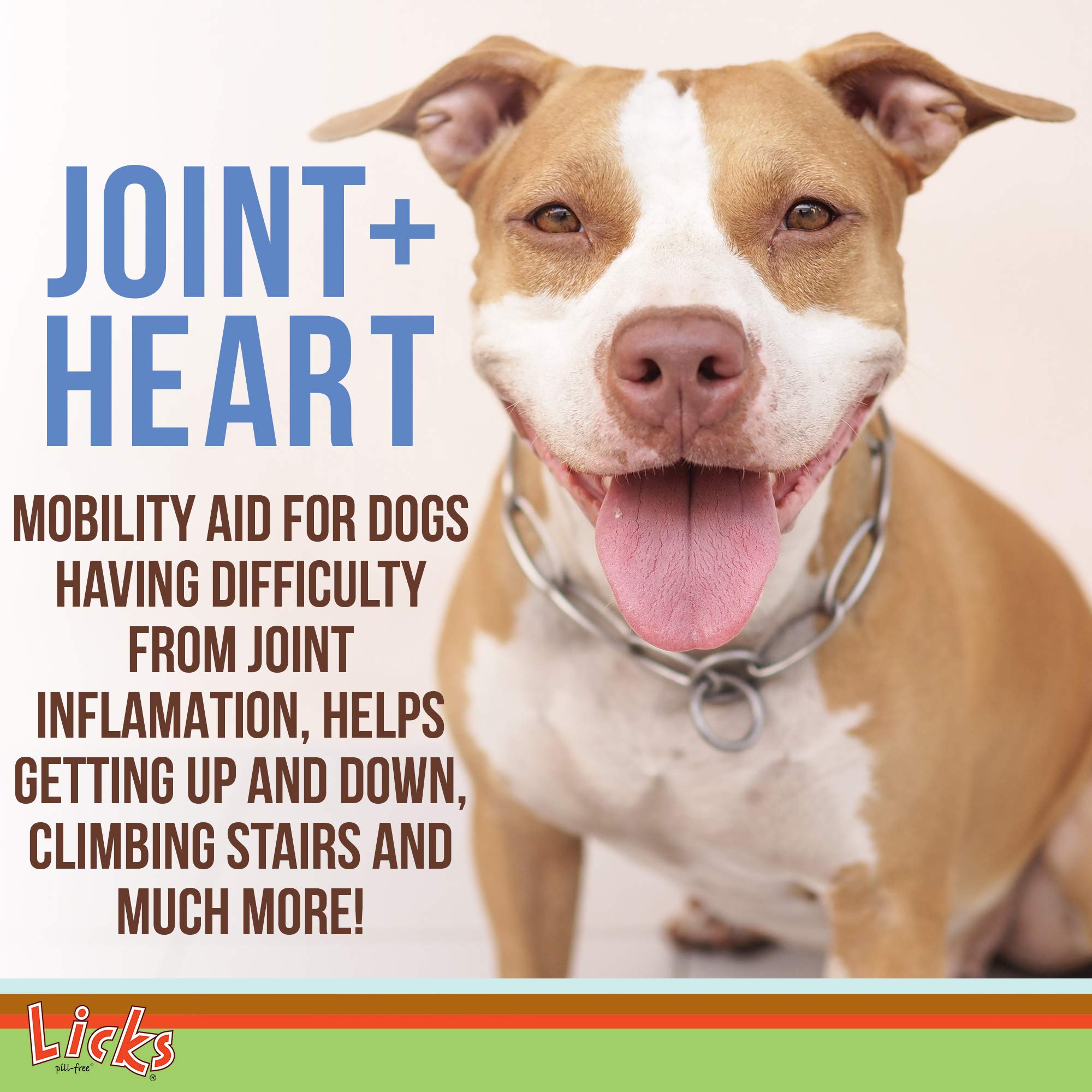 Licks Pill-Free Dog Joint and Heart Supplement - Glucosamine & Omega 3 Fish Oil for Joint Support & Inflammation Relief - Easy Gel Packets (30 Servings) - Perfect for Active & Senior Dogs at Home or Outdoor Adventures