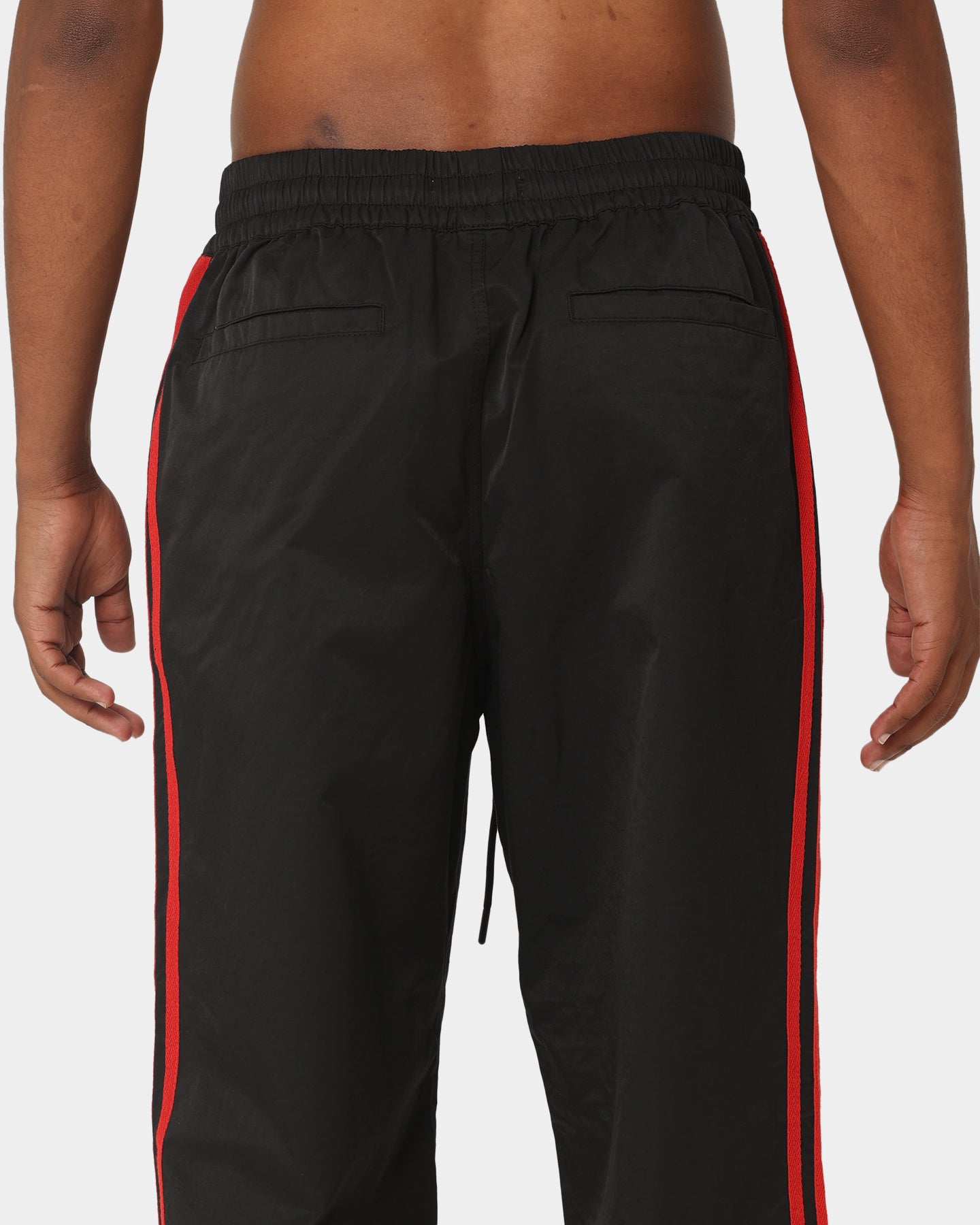 404 Racer Trackpant - Black/Red Athletic Joggers for Men & Women | Comfortable Running Pants for Gym, Workout & Casual Wear