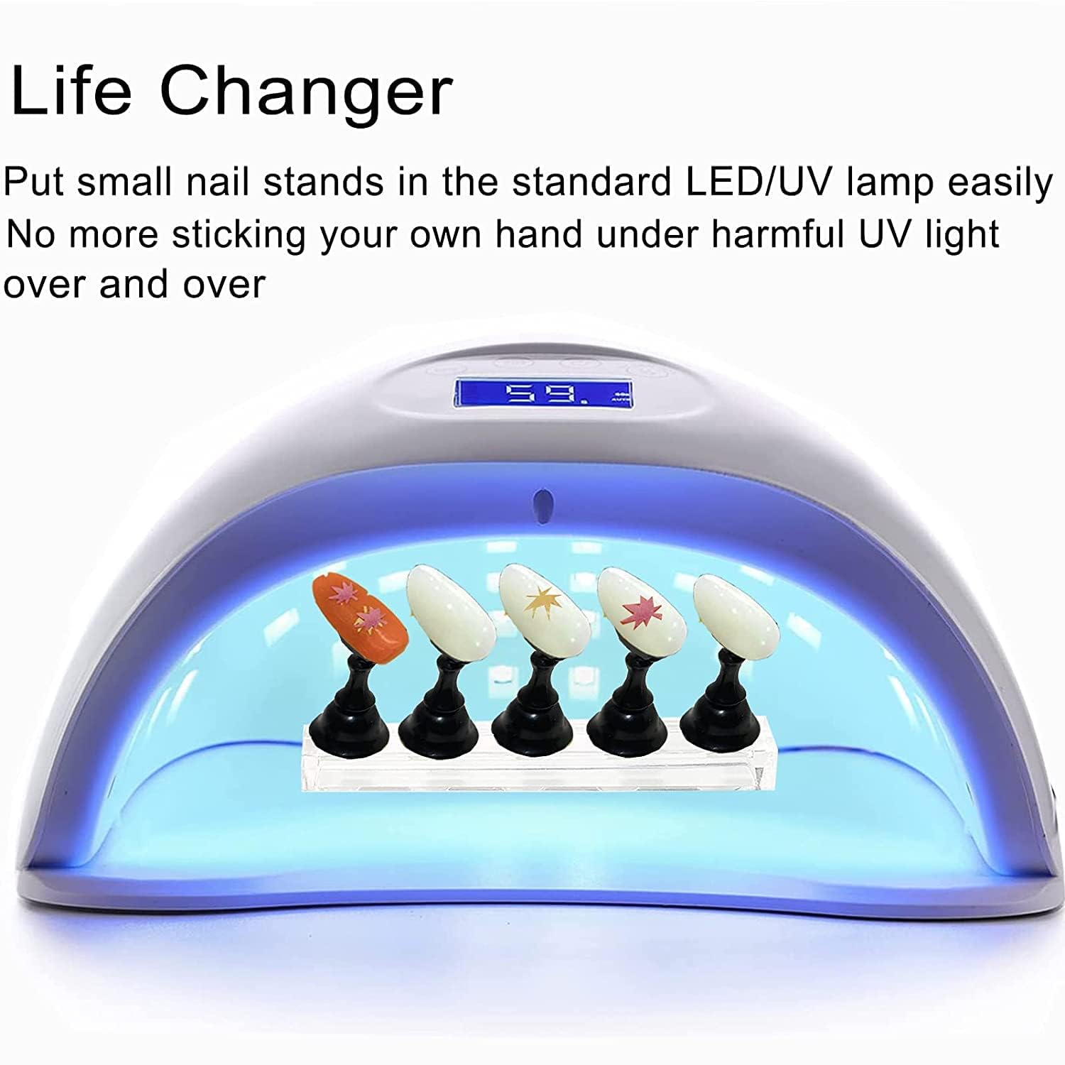 MY COLORS Acrylic Nail Display Stand - Magnetic Nail Practice Stand for False Tips, DIY Nail Art Holder for Salon & Home Use (Black, 1 Set) | Perfect for Nail Technicians, Beginners & Nail Art Enthusiasts