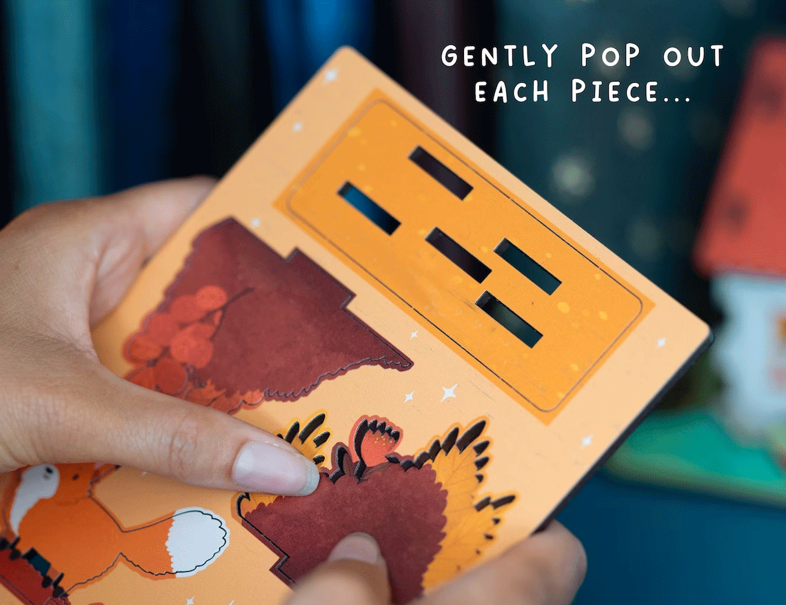 Autumn Fox Pop-Up Greeting Card by Dapple & Dot - Perfect for Thanksgiving, Fall Celebrations & Seasonal Gift Giving