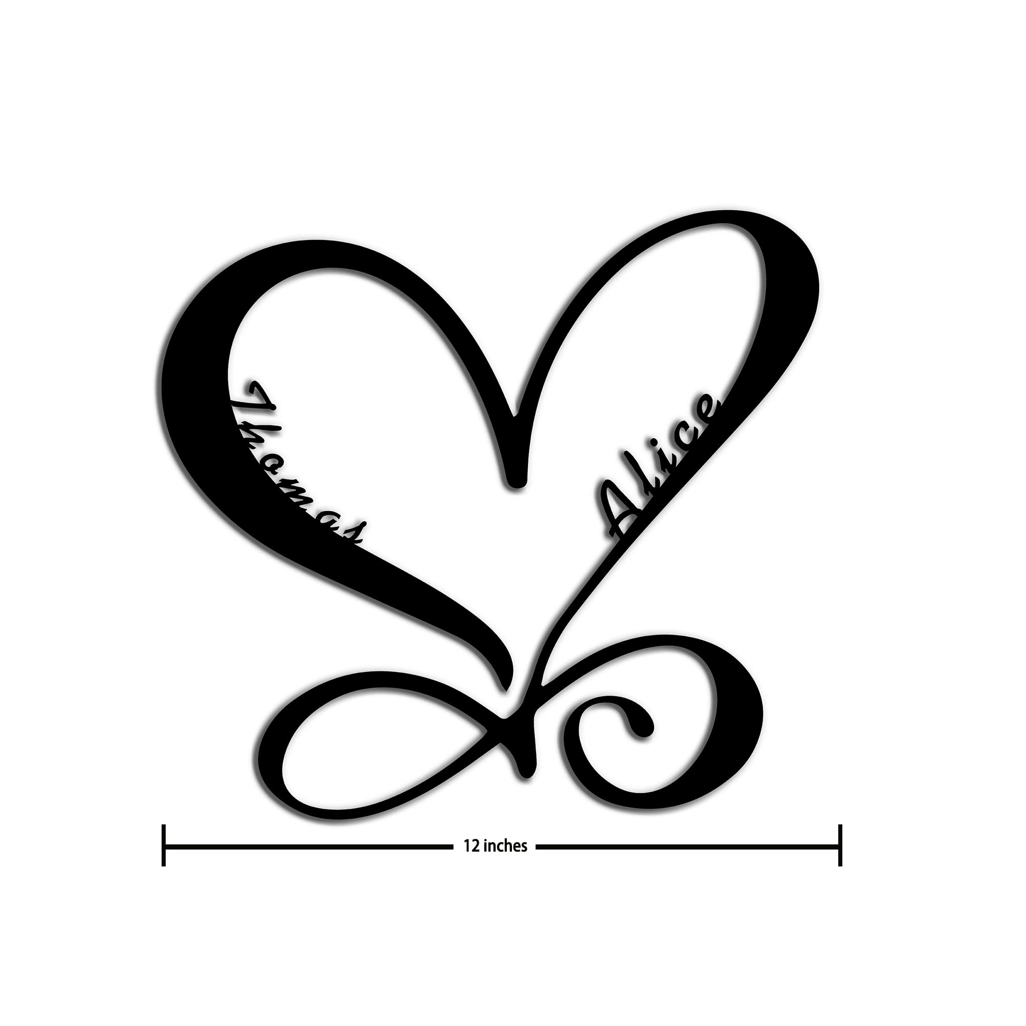 Infinity Love Metal Sign - Heart & Love Wall Art Decor - Personalized Home & Wedding Gift - Housewarming Present - Perfect for Living Room, Bedroom, Office & DIY Home Projects