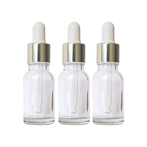 Transparent Glass Silver Platting Dropper Pc 3