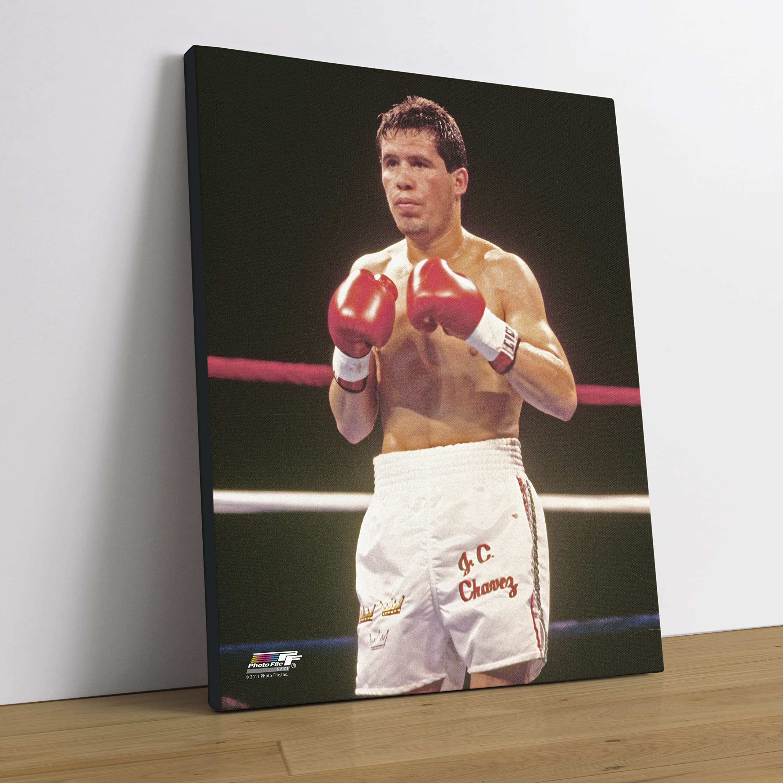 Julio Cesar Chavez Boxing Action Photo - 20x24 Inch Stretched Canvas Wall Art - Perfect for Sports Bars, Man Caves & Boxing Fan Home Decor