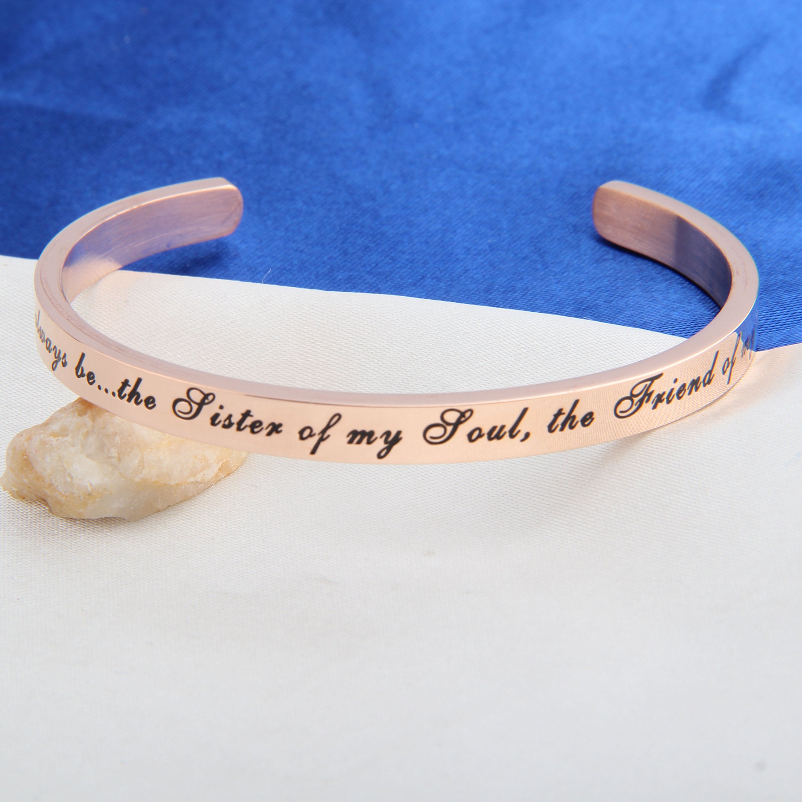 Best Friend Bracelet - Soul Sister Gift, Heart Cuff Bangle Jewelry for Women | Meaningful Friendship Gifts for Sister, BFF & Loved Ones | Perfect for Birthdays, Anniversaries & Special Occasions