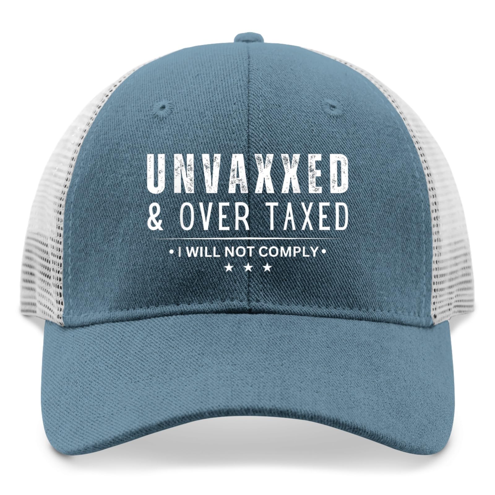 Unvaxxed & Overtaxed Funny Protest Hat - Black Golf & Outdoor Sun Hat for Men & Women - Perfect for Political Rallies, Outdoor Activities & Humorous Statements