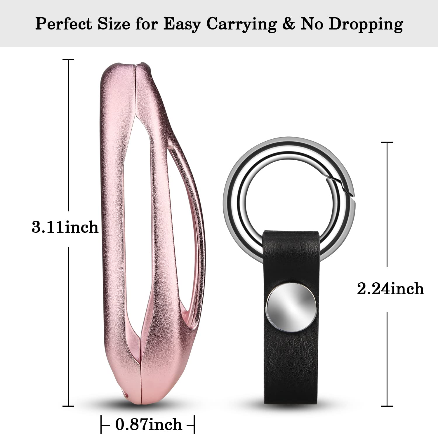 QBUC Tesla Key Fob Cover with Keychain - Compatible with Model X Keyless Entry Protection Case | Smart Remote Accessories (Pink) | Perfect for Daily Use, Travel & Car Protection