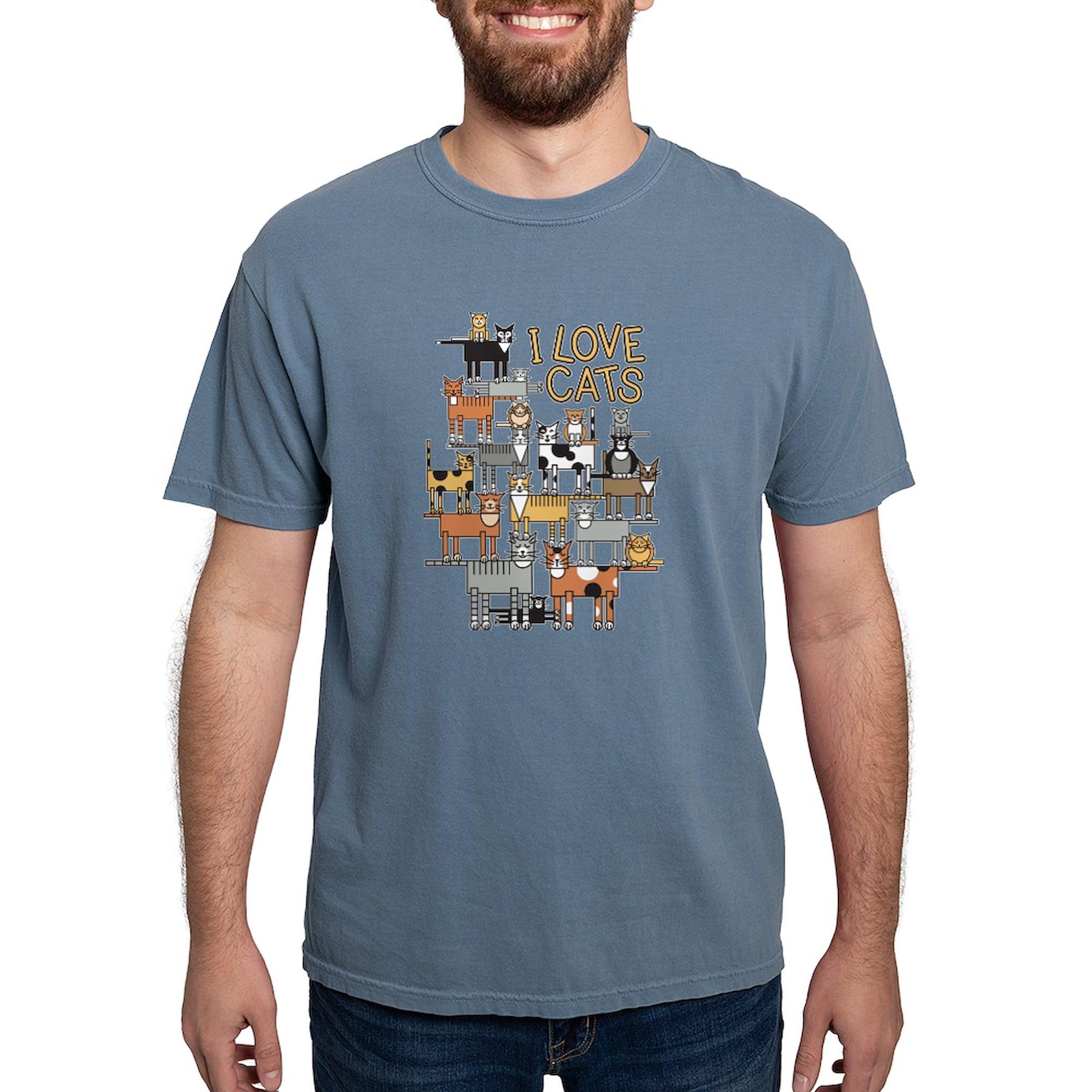 I Love Cats T-Shirt for Men - Comfort Colors Soft Cotton Tee - Perfect for Casual Wear, Cat Lovers & Everyday Outfits