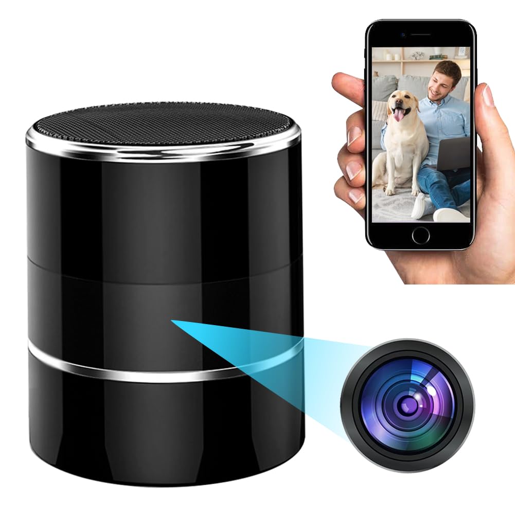 Hidden Spy Camera Bluetooth Speaker - 240° Wide Angle, Motion Activated, 1080P HD Wireless Nanny Cam with Smartphone App (2.4/5GHz) for Home Security & Office Monitoring | Indoor Surveillance, Baby Monitoring, Pet Watching