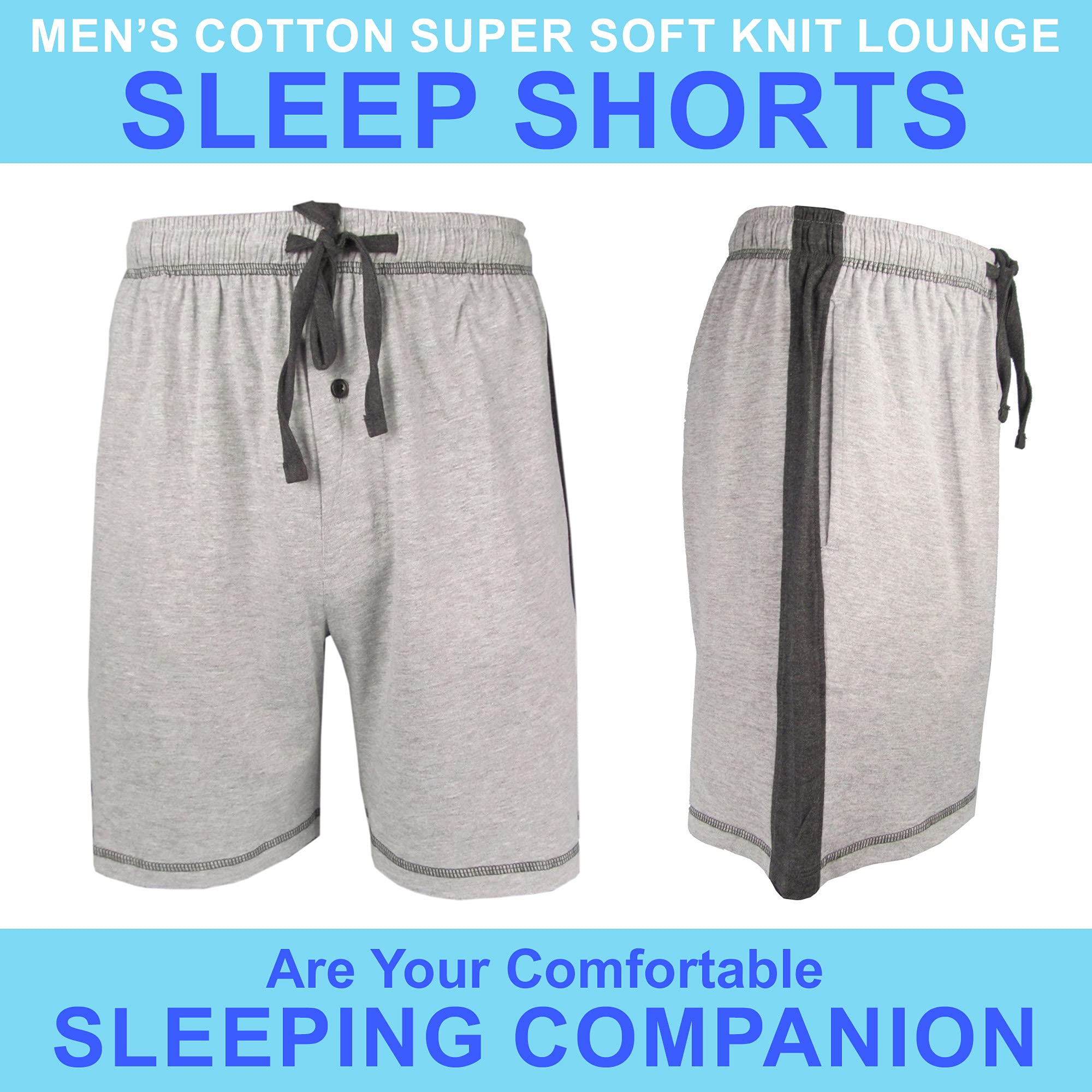 Brave Men's Cotton Super Soft Knit Lounge and Sleep Shorts - Comfortable Pajama Shorts for Relaxing at Home, Lounging & Sleeping | Breathable & Lightweight