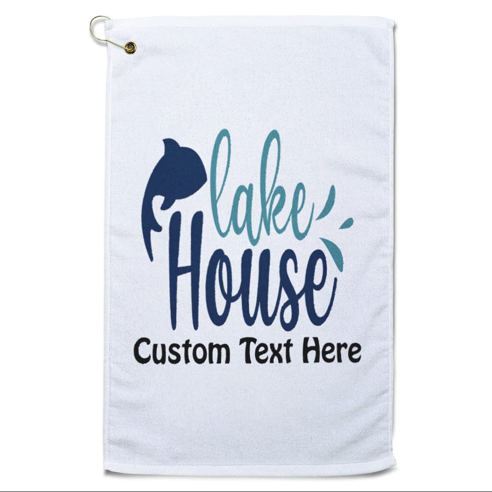 Custom Printed Golf Towel - Personalized Cotton Towel for Golf, Lake House, Fishing & Holiday Home - Perfect for Sports, Outdoor Activities & Cottage Decor
