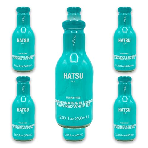 Hatsu Blue Zero Sugar Tea with Pomegranate Flavor - 6 Pack (13.33 oz Each Bottle) | Refreshing Antioxidant Drink for Weight Loss & Energy Boost | Perfect for Office, Gym & Healthy Lifestyle