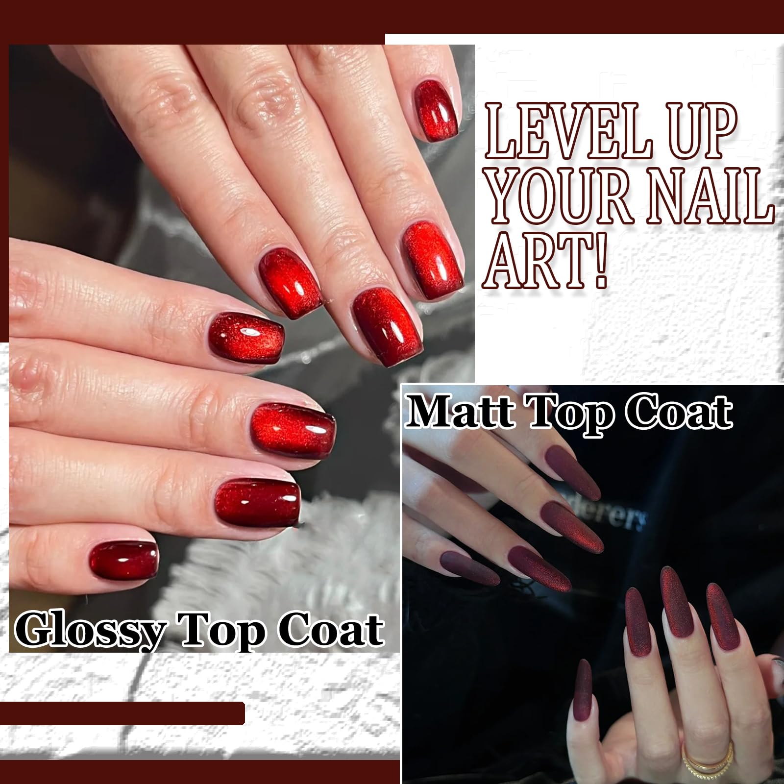 Cat Eye Gel Nail Polish - Blood Red UV/LED Gel Polish with Magnet Stick (10ml/0.35oz) for DIY Nail Art | Long Lasting & Vibrant Colors | Perfect for Summer Manicures, Parties & Special Occasions