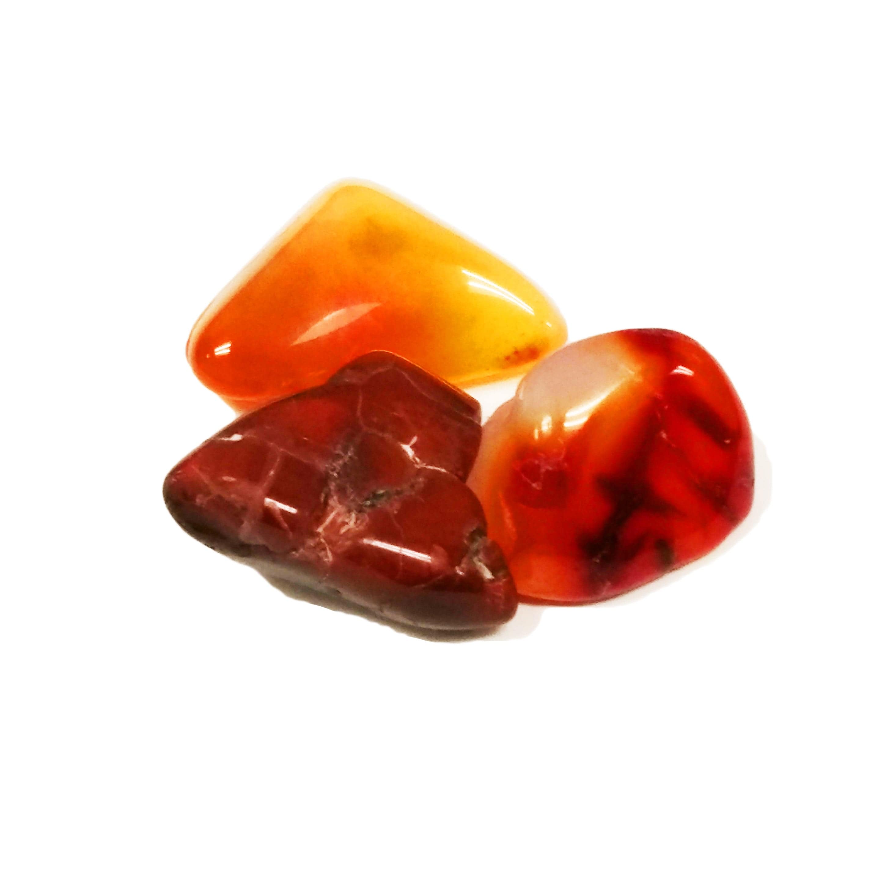 Natural Carnelian Tumbled Pocket Stone - Healing Crystal for Stress Relief & Positive Energy - Perfect for Meditation, Home Decor & Jewelry Making