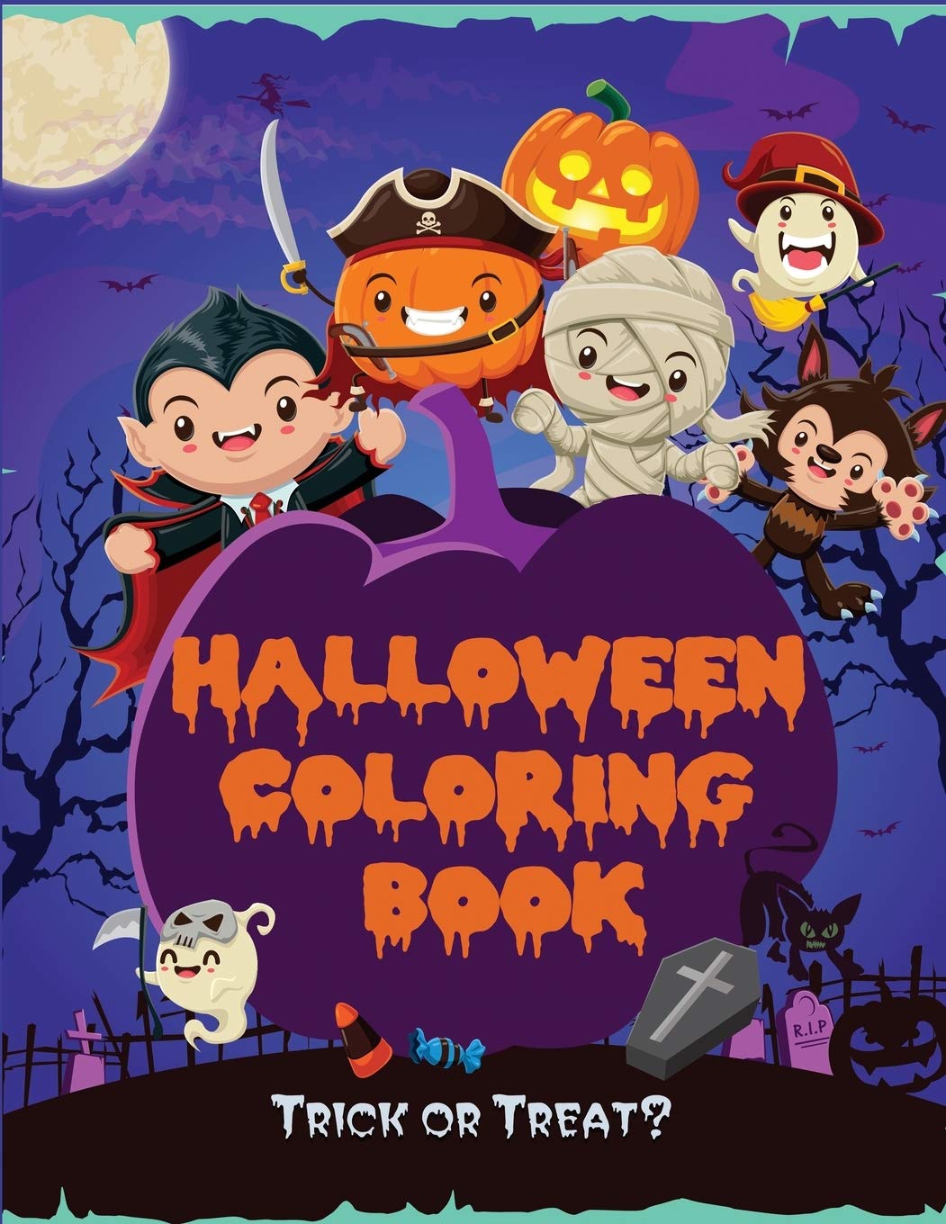 Halloween Coloring Book for Kids - Fun & Creative Activity Book with Spooky Designs - Perfect for Halloween Parties, Classroom Activities & Family Fun