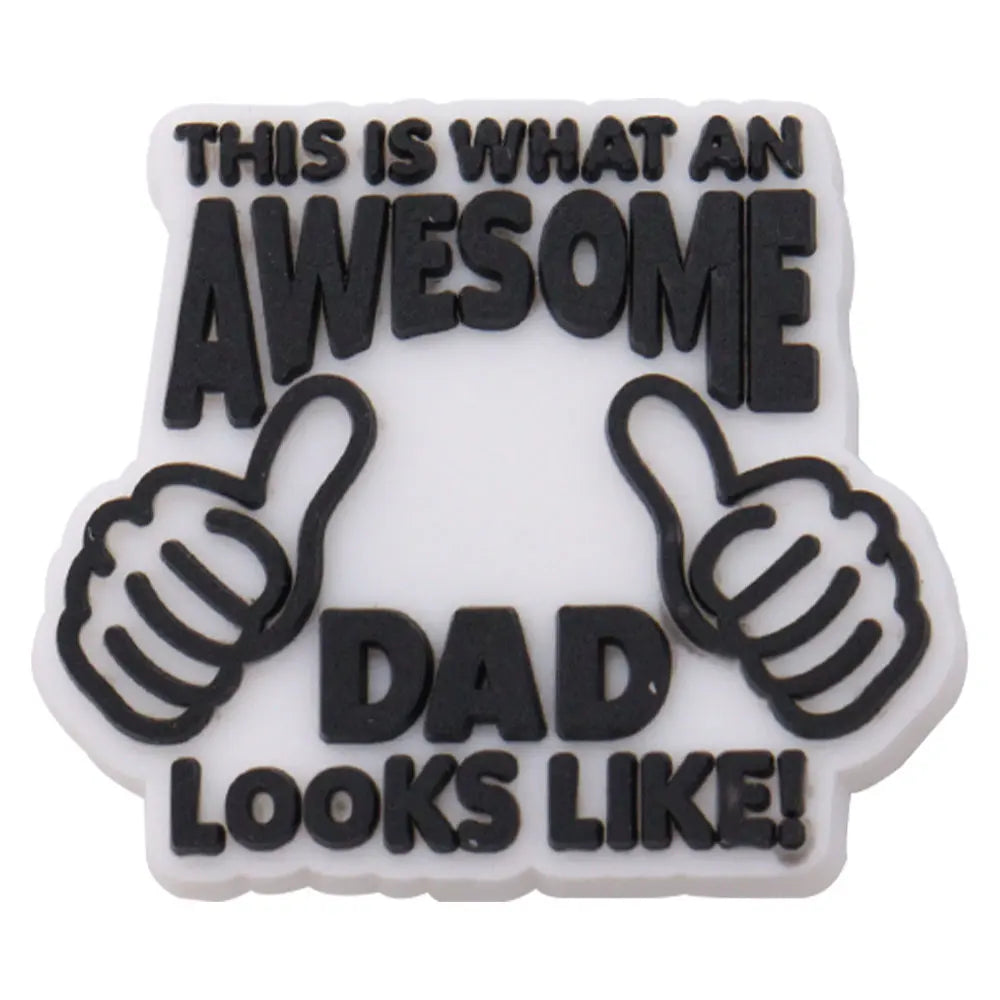 1Pcs I Love Papa Slippers PVC Shoe Button Charms - Best Dad Clog Accessories for DIY, Man Phone Case - Perfect Father's Day Gift for Dad, Husband, Grandfather - Home, Office & Casual Wear