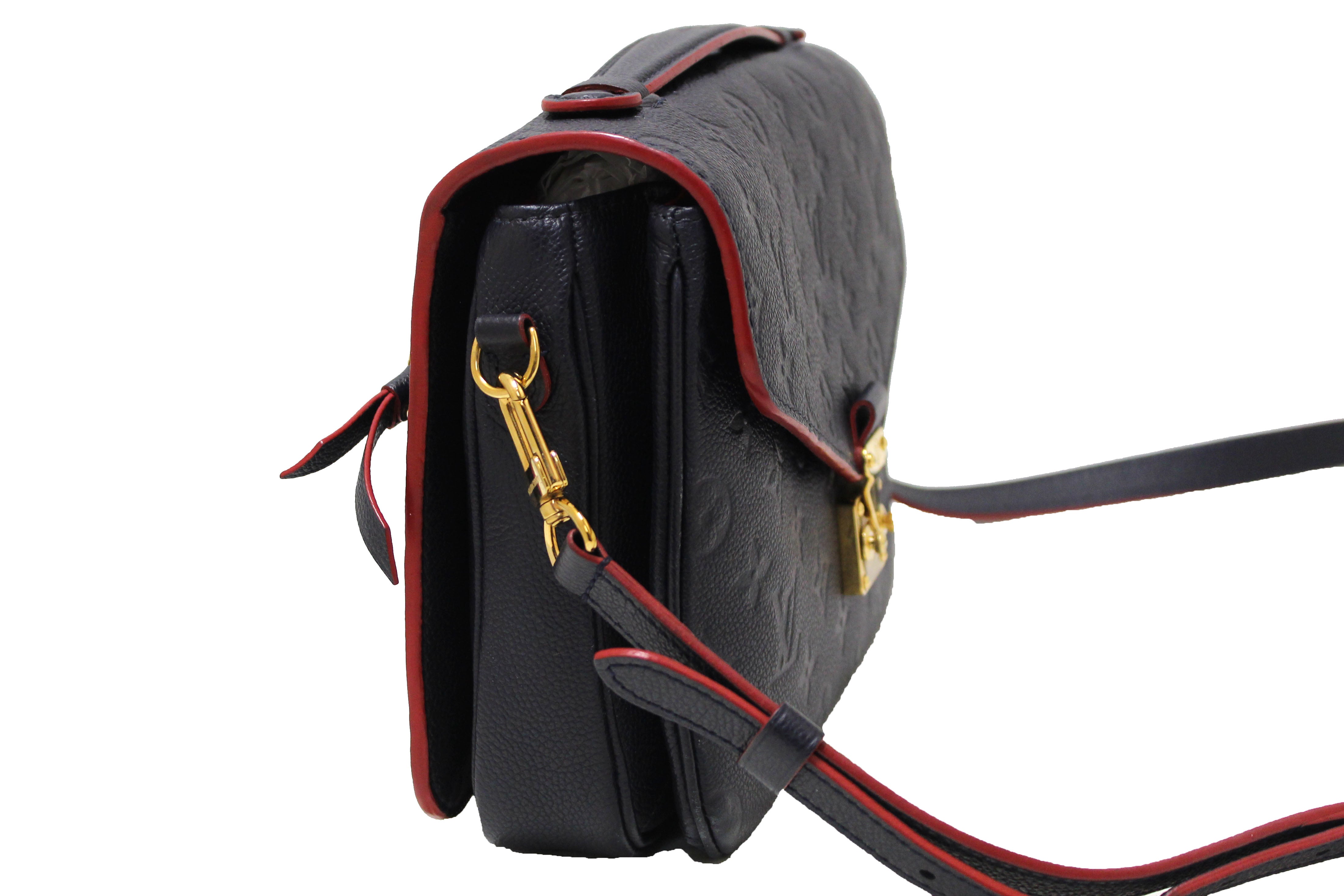Authentic Louis Vuitton Blue Monogram Empreinte Leather Metis Pochette Crossbody Bag - Luxury Designer Shoulder Purse for Women, Perfect for Work, Travel & Everyday Use