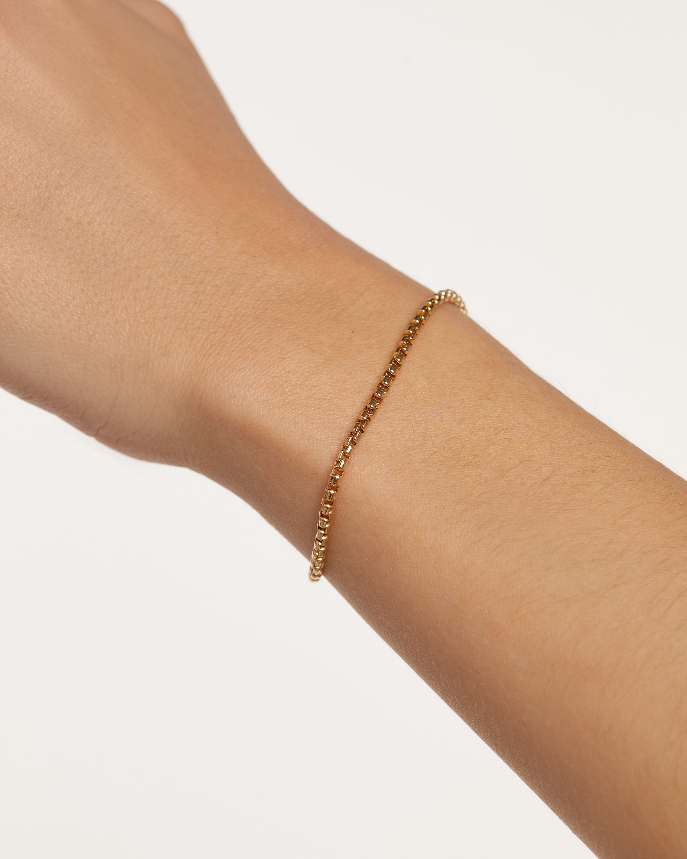 14K Gold Box Chain Bracelet for Women - Dainty & Elegant Jewelry Gift for Her - Perfect for Everyday Wear, Parties & Special Occasions