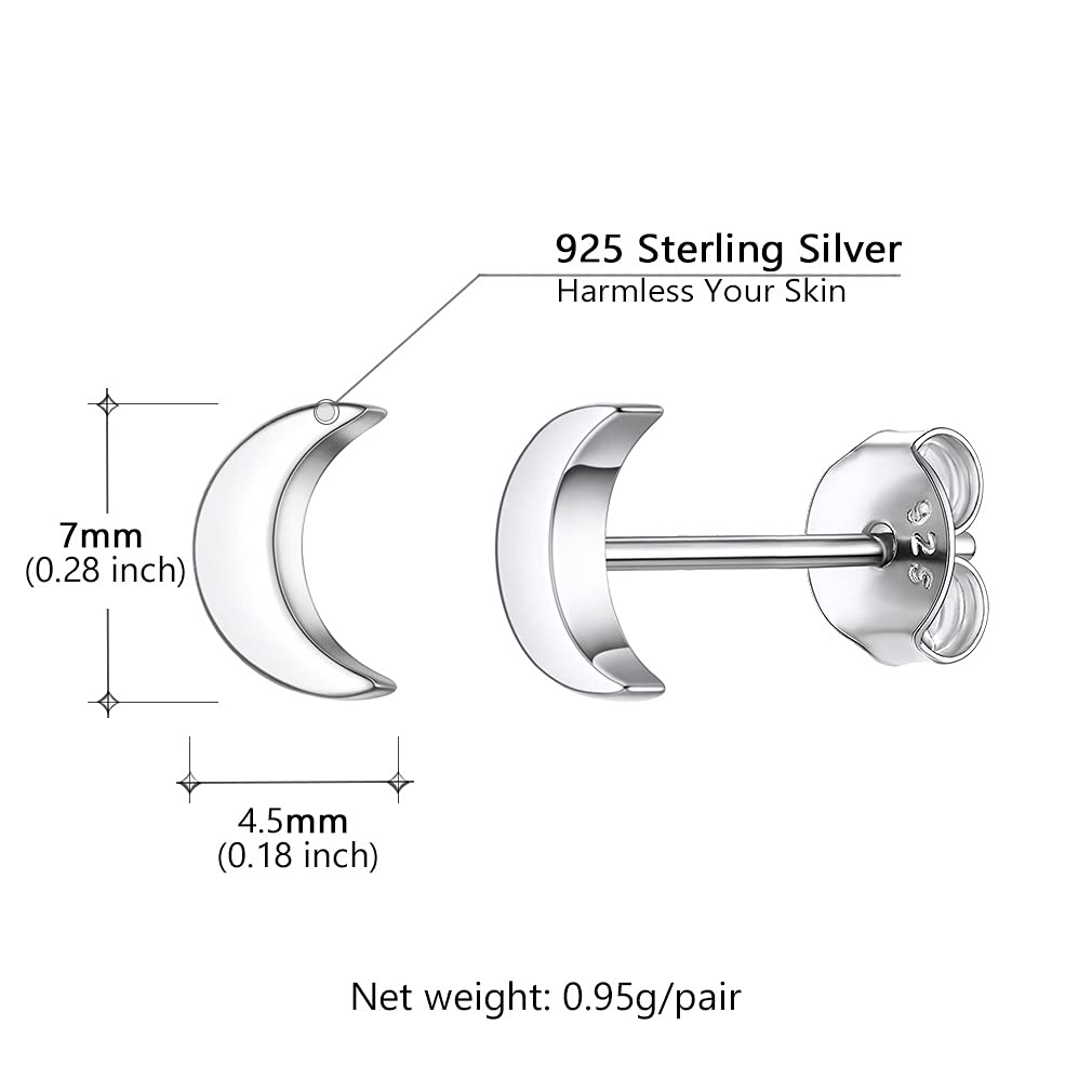 925 Silver Moon Star Earrings for Women - Hypoallergenic Celestial Jewelry for Gifts & Daily Wear