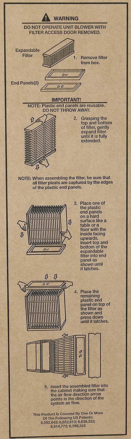 EXPXXUNV0020 20x25x5 MERV 10 EZ Flex Pleated Air Filter with End Caps - Perfect for HVAC Systems, Furnaces, and Air Purifiers in Homes and Offices
