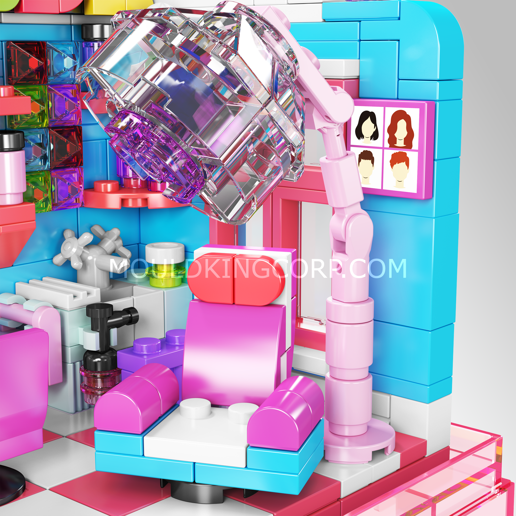 Mould King 24037 Hair Salon Day Building Blocks Set - 388 Pieces Creative Construction Toy for Kids | Pretend Play, STEM Learning & Gift Idea for Children Ages 6+