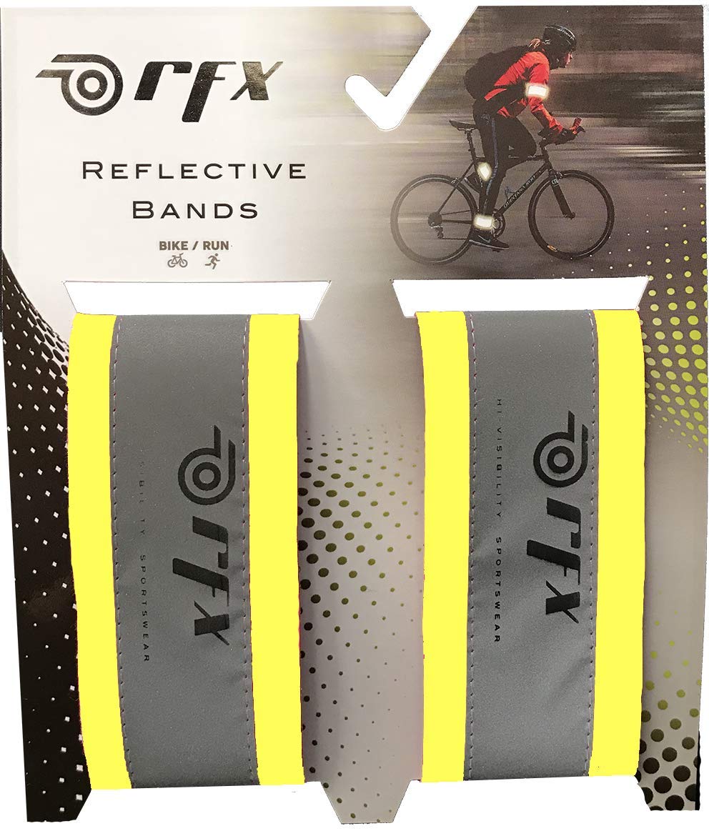 RFX Reflective Ankle Bands - High Visibility Safety Gear for Running, Cycling & Night Activities