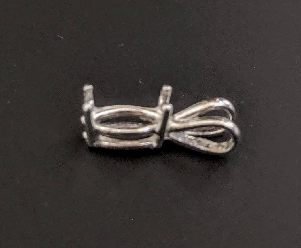 Sterling Silver or 14K White/Yellow Gold Marquise Pendant Setting 8x4mm (20x10mm) - Handmade in USA - Perfect for Necklace Jewelry Making & Custom Engagement Rings