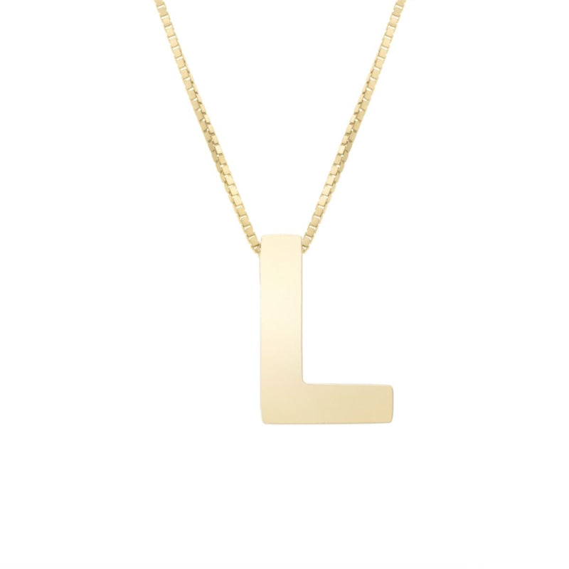 14K Gold Block Letter Initial Necklace - Personalized Monogram Pendant for Women - Perfect for Birthdays, Anniversaries & Gifts