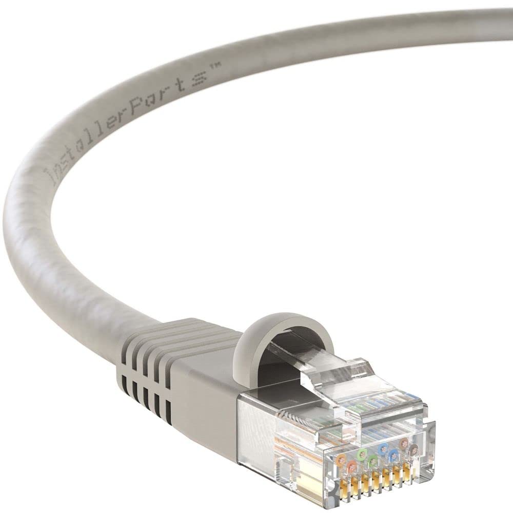 InstallerParts CAT6 Ethernet Cable 50ft Gray - 25 Pack UTP Booted Professional Series - 10Gbps High Speed Network Cable for Home Office, Gaming, Streaming & Server Rooms