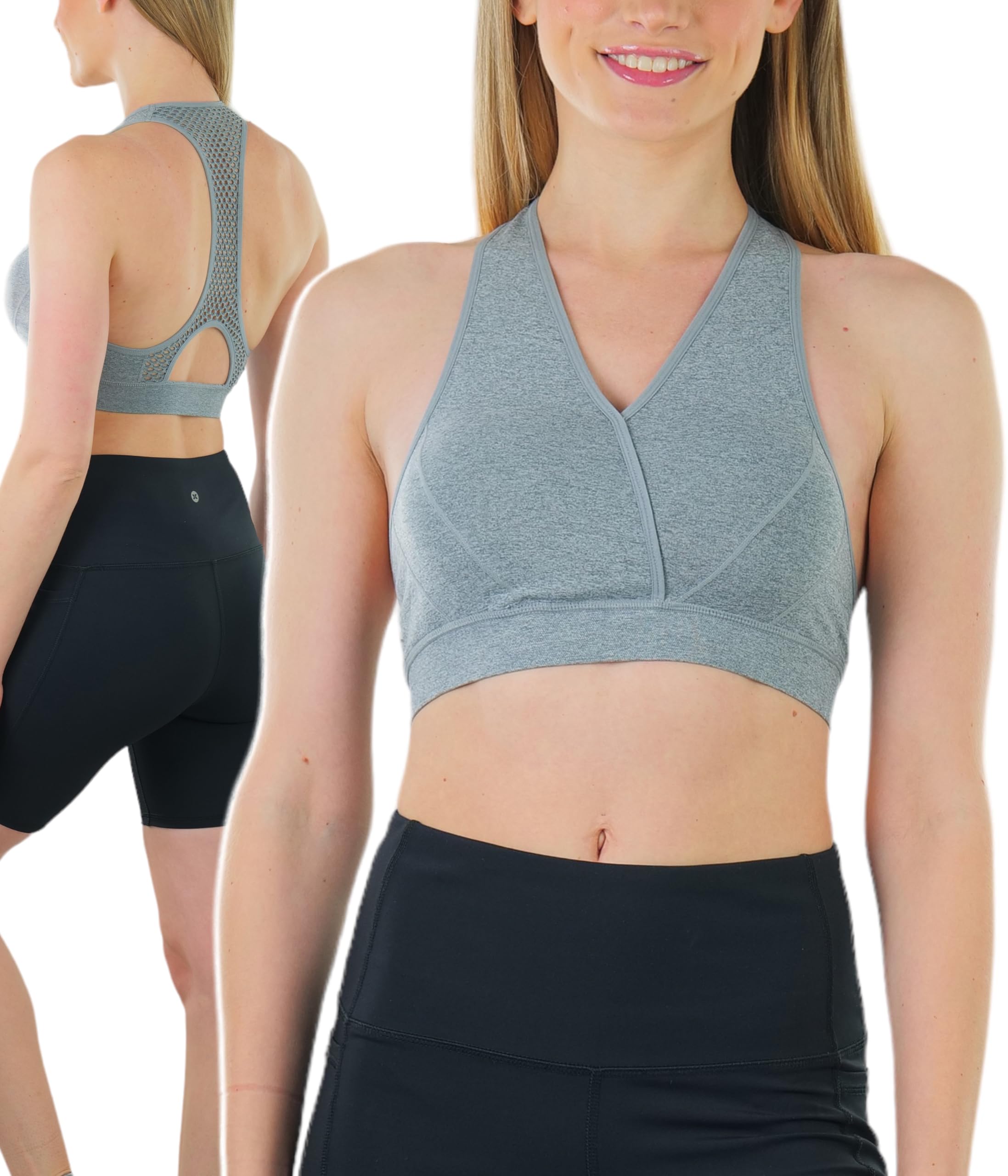 ToBeInStyle Women's Seamless Wire-Free Sports Bras & Bralettes - Supportive, Comfortable & Breathable for Yoga, Running, Gym Workouts & Everyday Wear